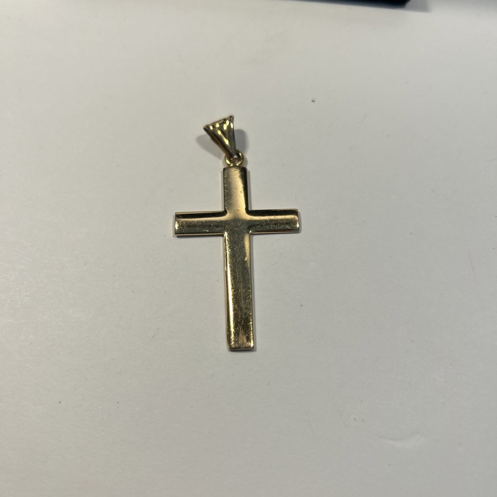bronze milor italy 2 Inch Cross Gold Tone Preowned